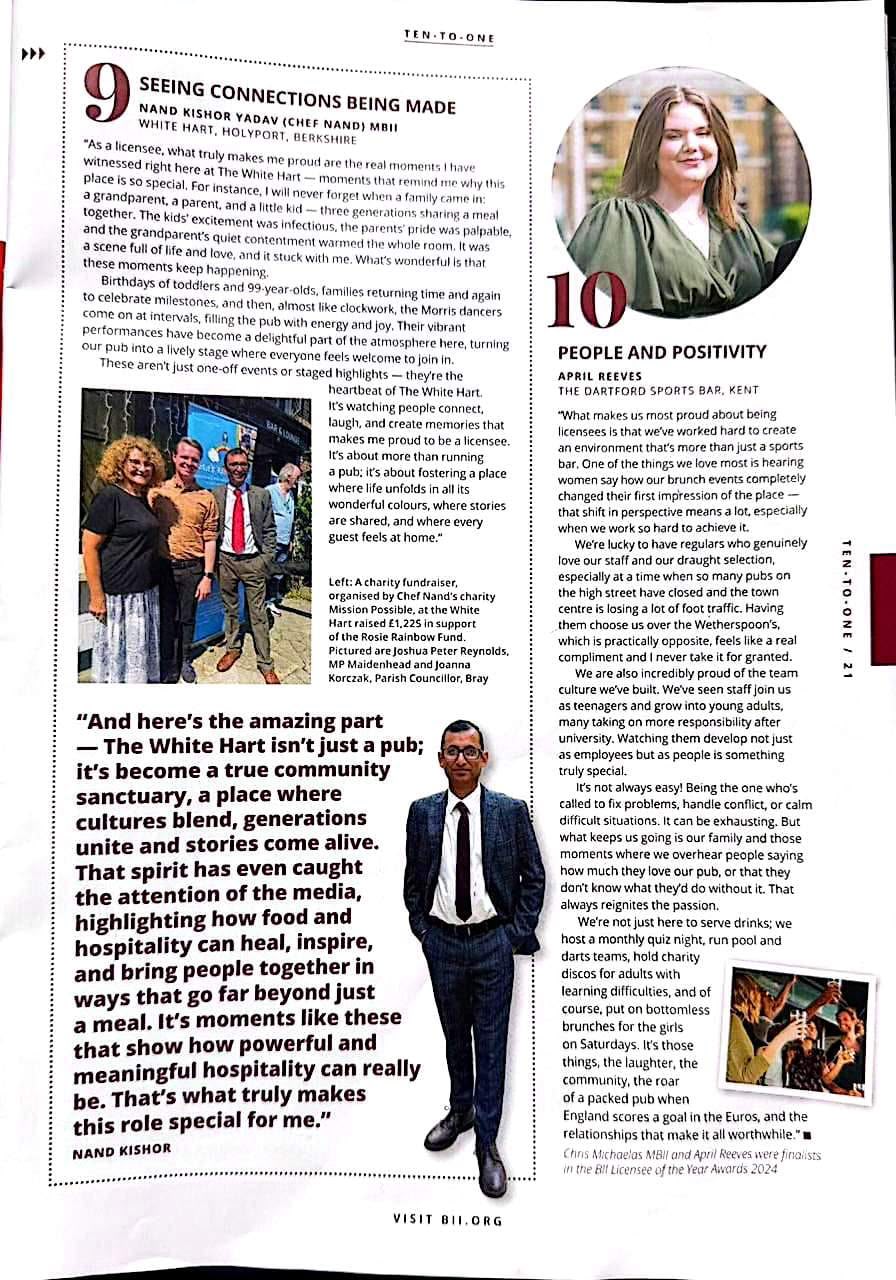 BII News feature spread featuring Chef Nand