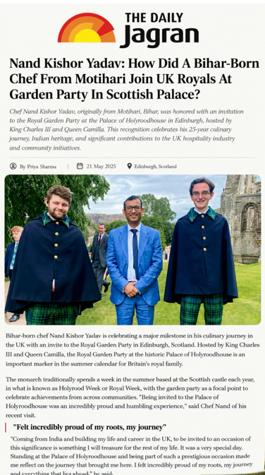 Nand Kishor Yadav: How Did A Bihar-Born Chef From Motihari Join UK Royals At Garden Party In Scottish Palace?