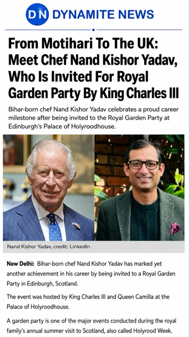 From Motihari To The UK: Meet Chef Nand Kishor Yadav, Who Is Invited For Royal Garden Party By King Charles III
